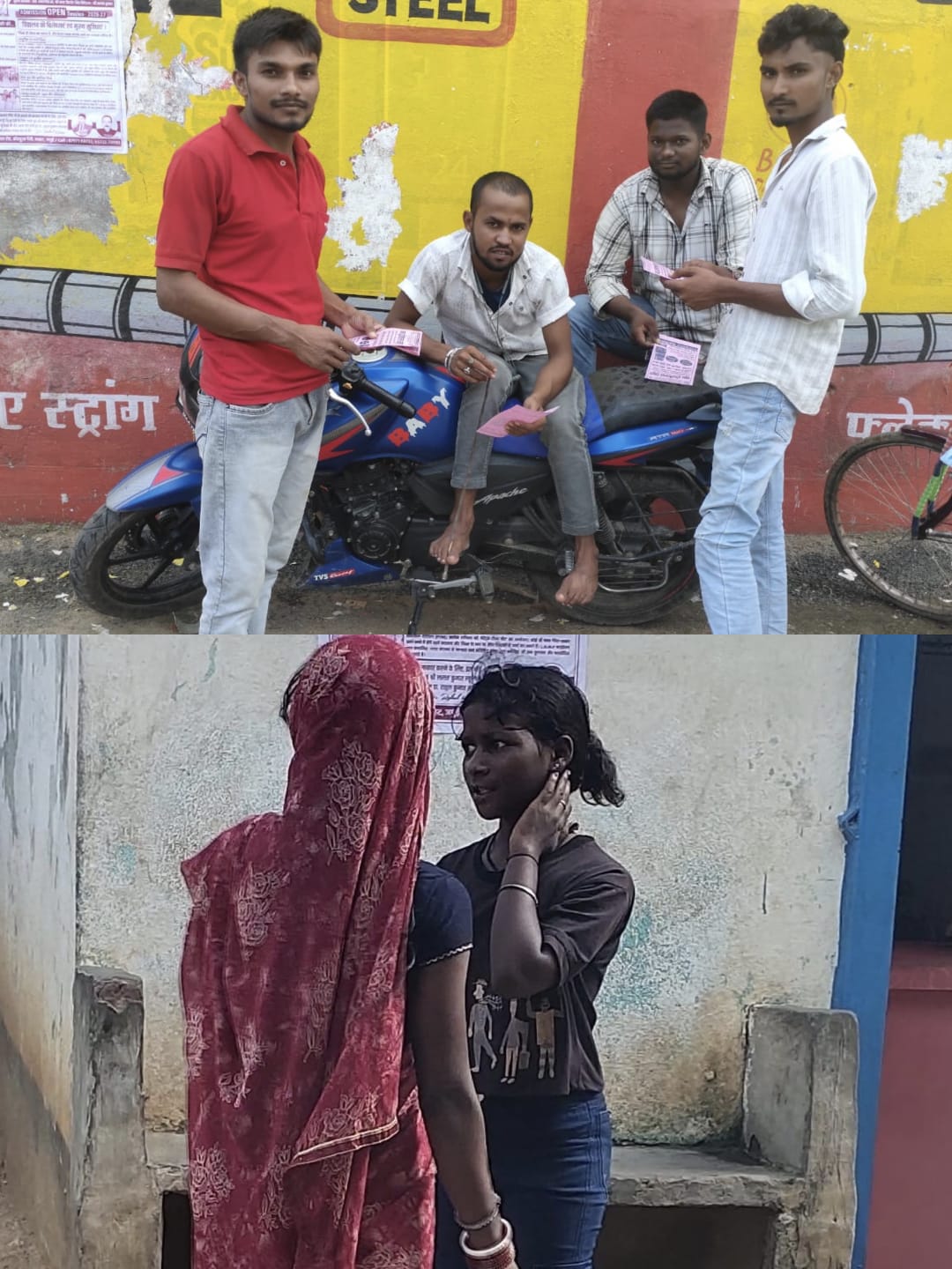 Satarkta Hi Suraksha Hai — handing out preparedness leaflets in the village