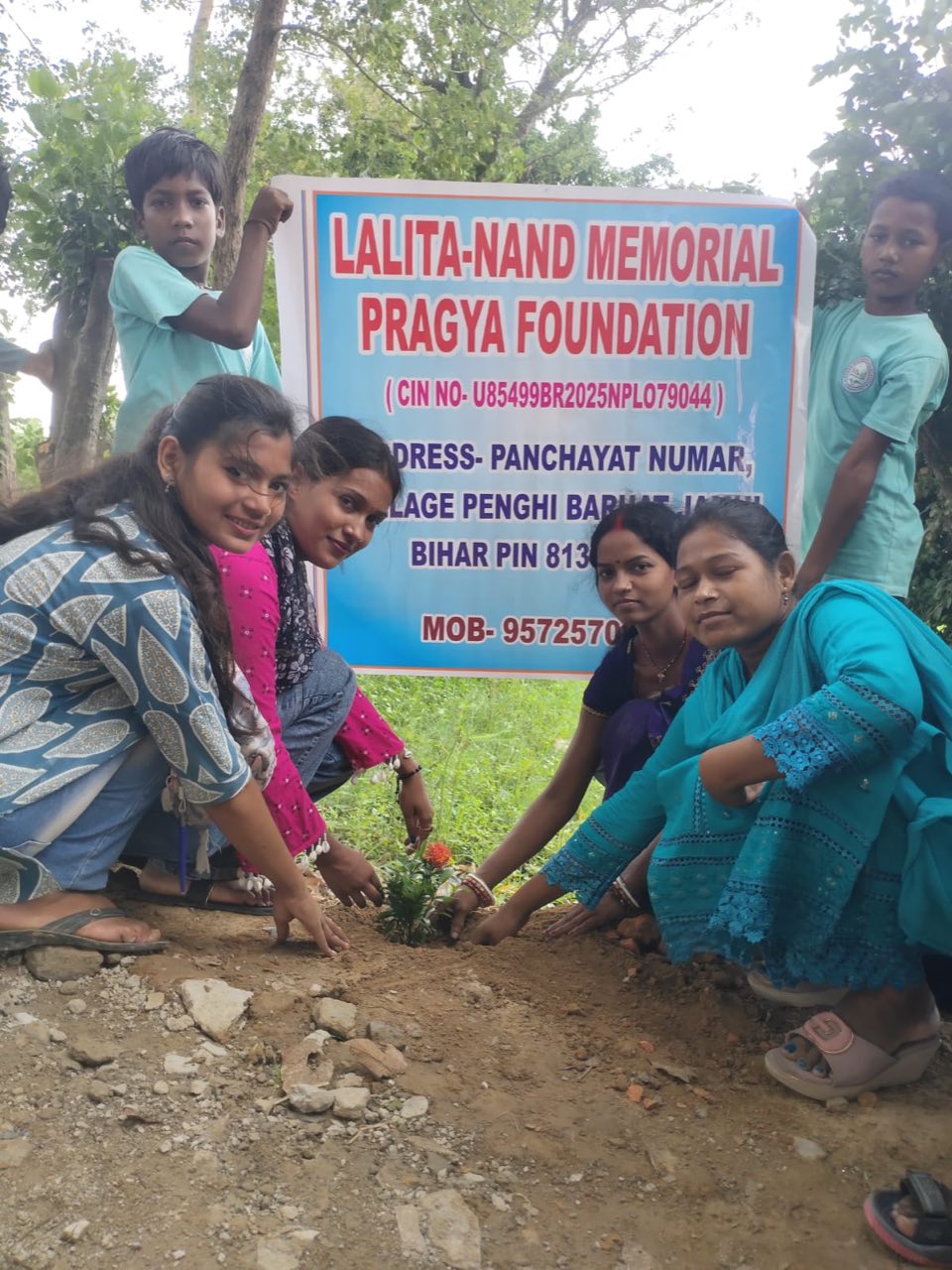 Planting saplings at Penghi Barhat